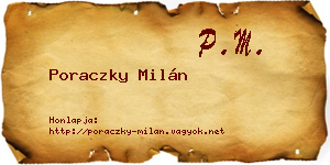 Poraczky Milán névjegykártya